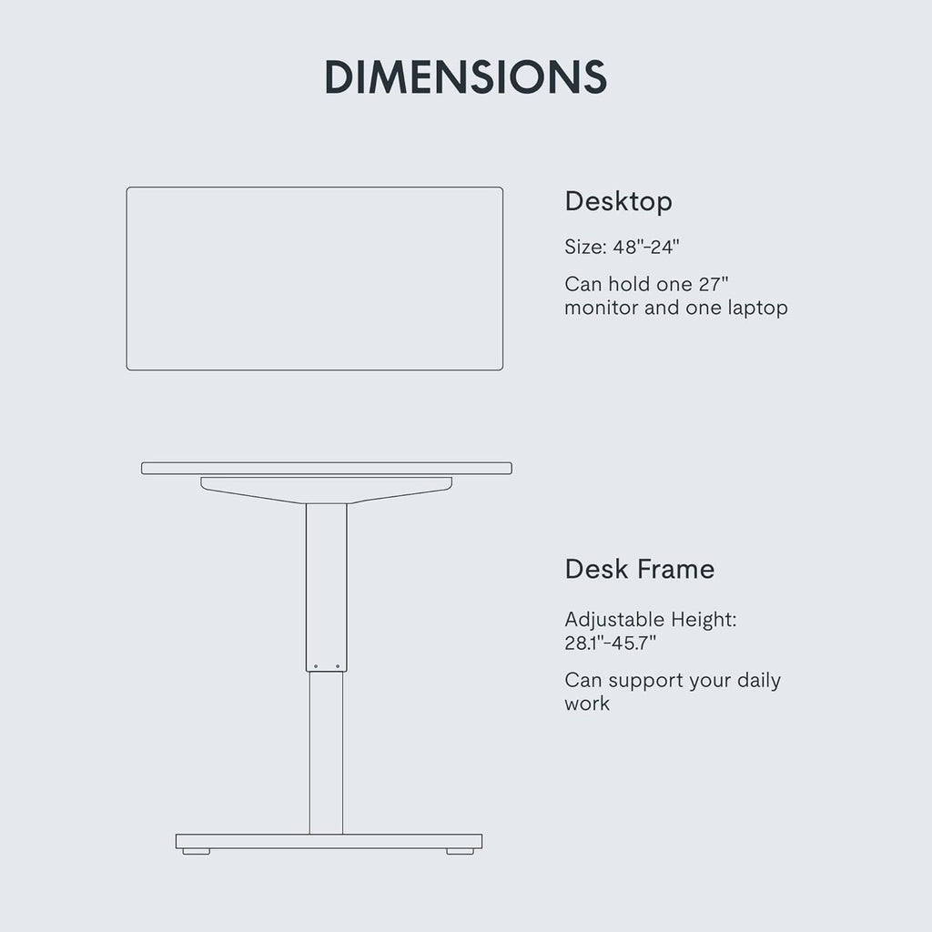 FLEXISPOT EN1 One-Piece Standing Desk 55 x 28 Inch Electric Adjustable Height Desk for Home Office and Computer Workstation (White Frame + 55" Maple Top, 2 Packages)