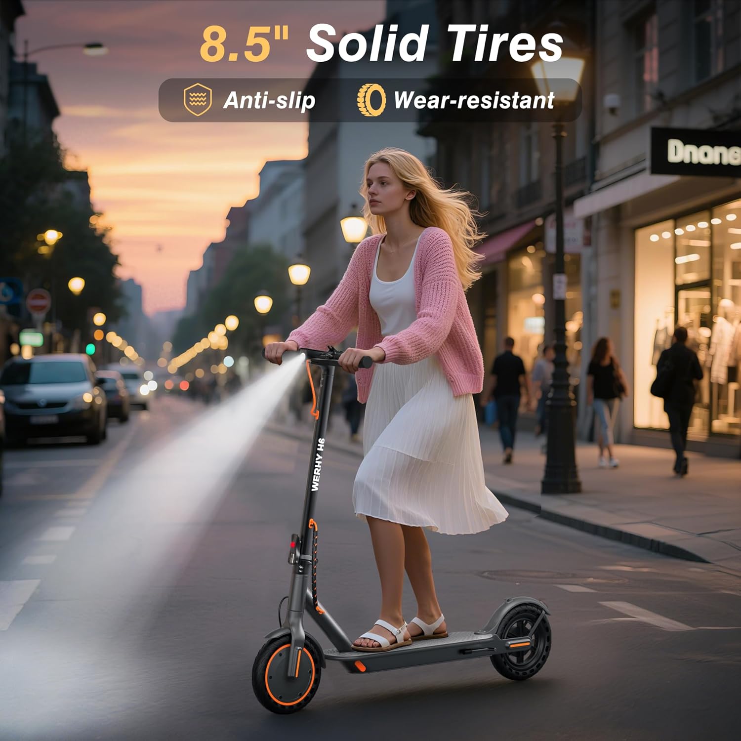 WERHY Electric Scooter, 350W/500W Motor, Top Speed 19/22 mph, Max 16/23/28Miles Ranges, Foldable E Scooter for Adults