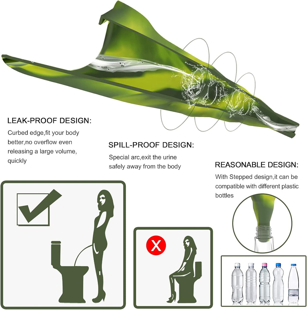 Female Urination Device,Reusable Silicone Female Urinal Foolproof Women Pee Funnel Allows Women to Pee Standing Up,Women's Urinal with Drawstring Bags is The Perfect Companion for Travel and Outdoor