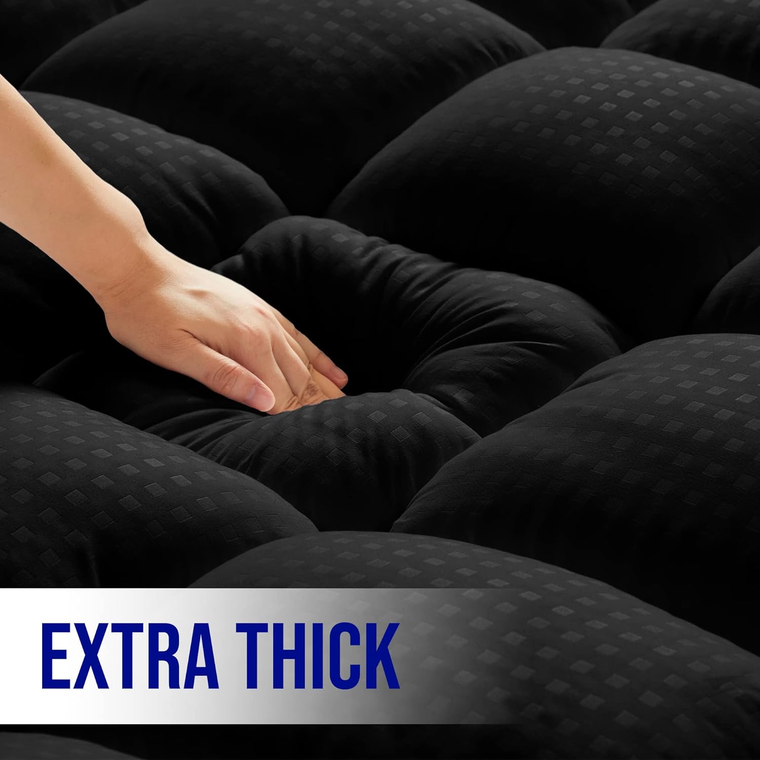 Extra Thick Mattress Topper, Down Alternative Overfill Plush Mattress Pad Cover Topper, Cooling Pillow Top with 8-21Inch Deep Pocket