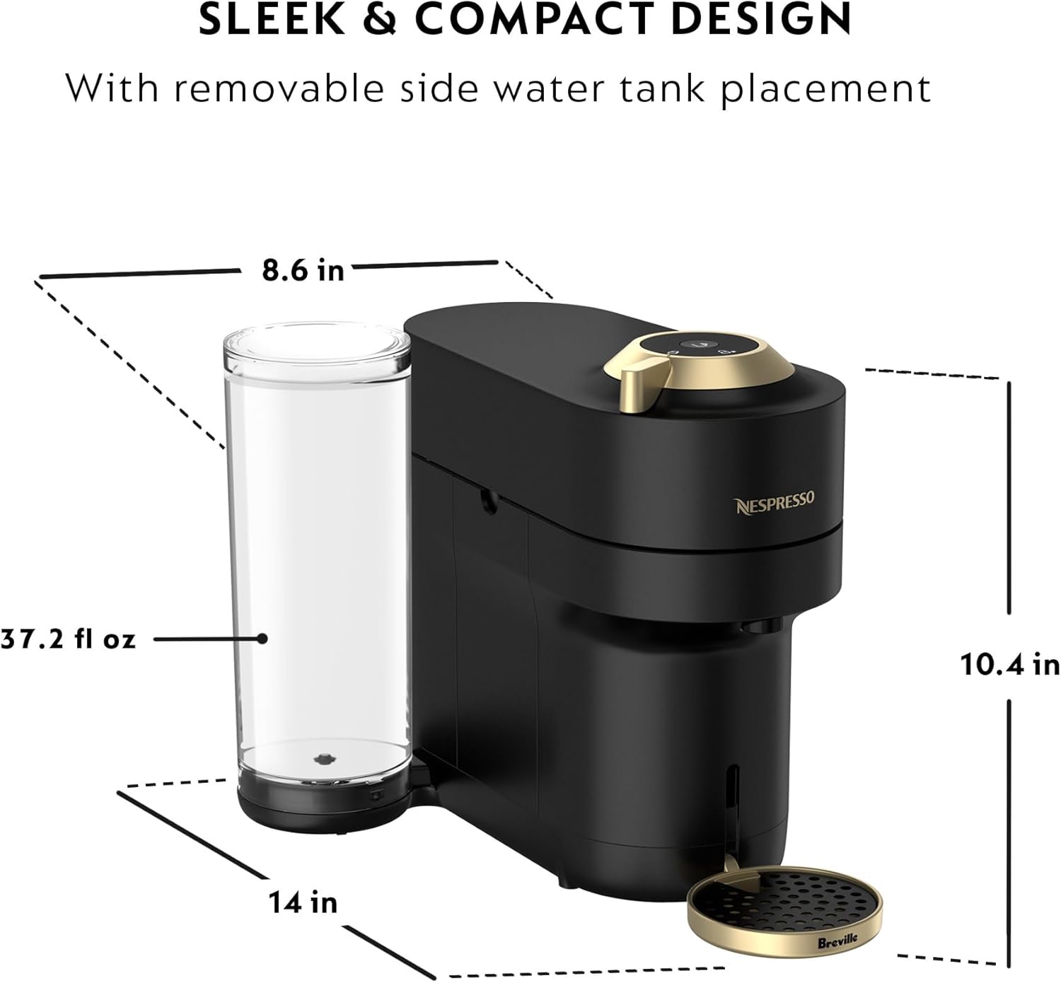 Nespresso Vertuo POP+ Deluxe Coffee and Espresso Machine by Breville, Titan and Capsules, Medium and Dark Roast Coffee, Variety Pack