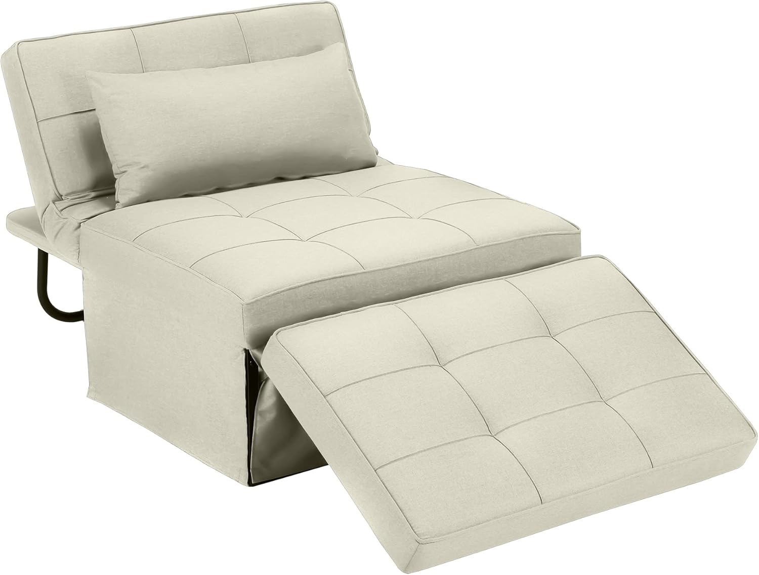 Sofa Bed, 4 in 1 Multi-Function Folding Ottoman Breathable Linen Couch Bed with Adjustable Backrest Modern Convertible Chair for Living Room Apartment Office