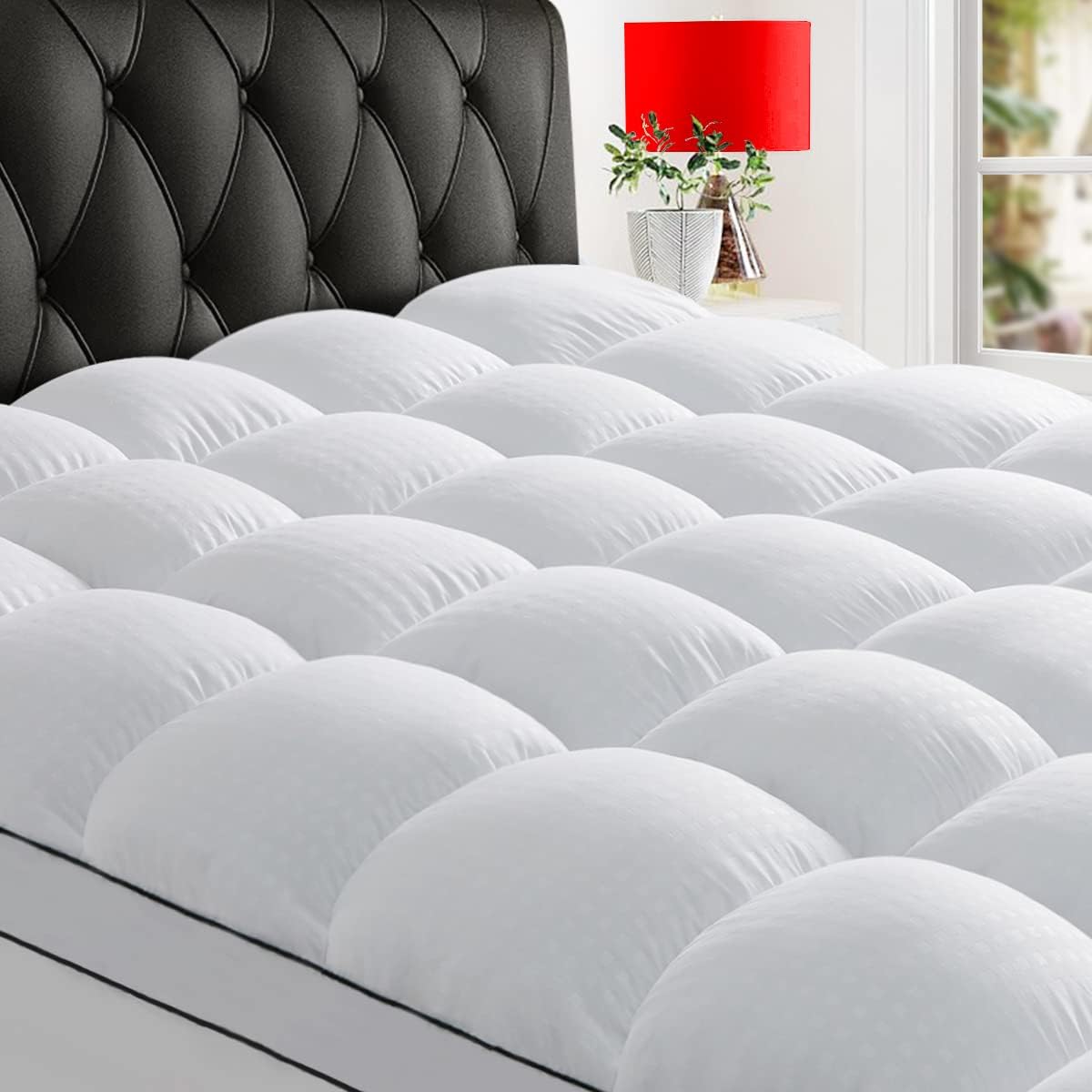 Extra Thick Mattress Topper, Down Alternative Overfill Plush Mattress Pad Cover Topper, Cooling Pillow Top with 8-21Inch Deep Pocket