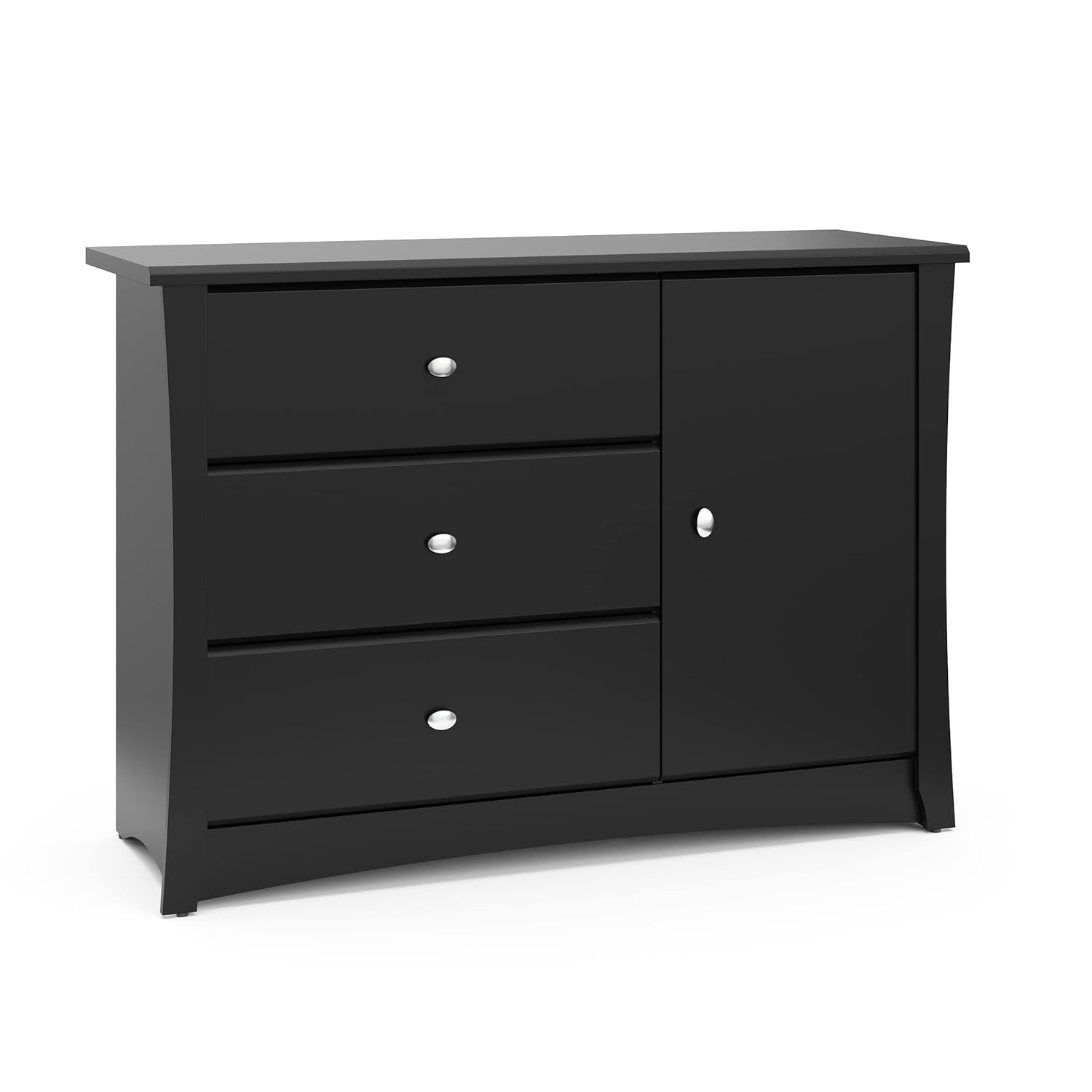 Storkcraft Crescent 6 Drawer Double Dresser (Pebble Gray) – GREENGUARD Gold Certified, For Nursery, Dresser, Kids Nursery Organizer, Chest of Drawers