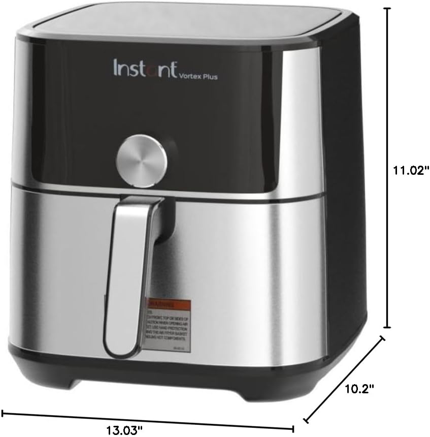 Instant Pot Vortex Plus 6QT XL Air Fryer, 6-in-1, Broils, Dehydrates, Crisps, Roasts, Reheats, Bakes for Quick Easy Meals, 100+ In-App Recipes, Dishwasher-Safe, from the Makers of Instant Pot, Black