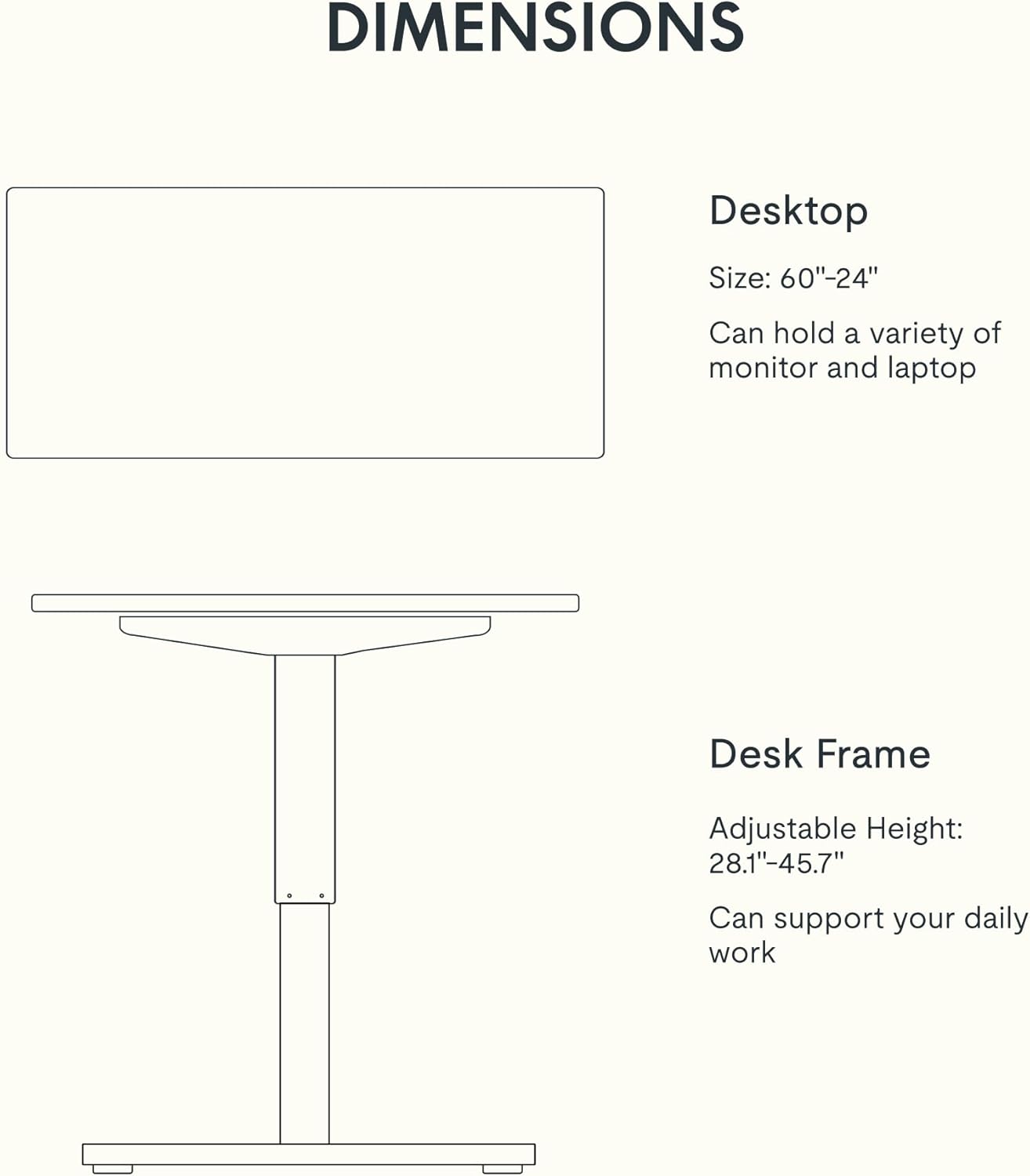 FLEXISPOT EN1 One-Piece Standing Desk 55 x 28 Inch Electric Adjustable Height Desk for Home Office and Computer Workstation (White Frame + 55" Maple Top, 2 Packages)
