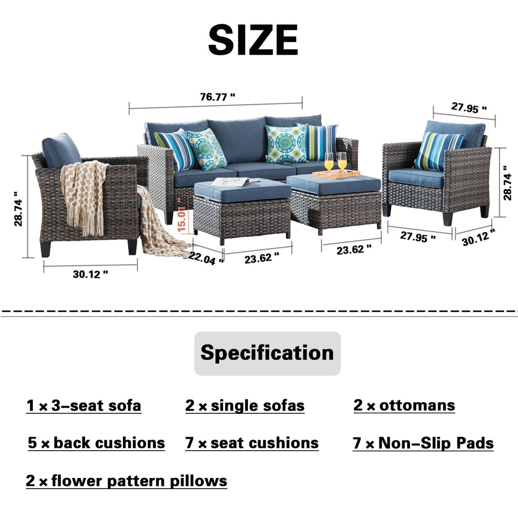 Burhans 5 - Person Seating Group with Cushions?(Set of 5)
