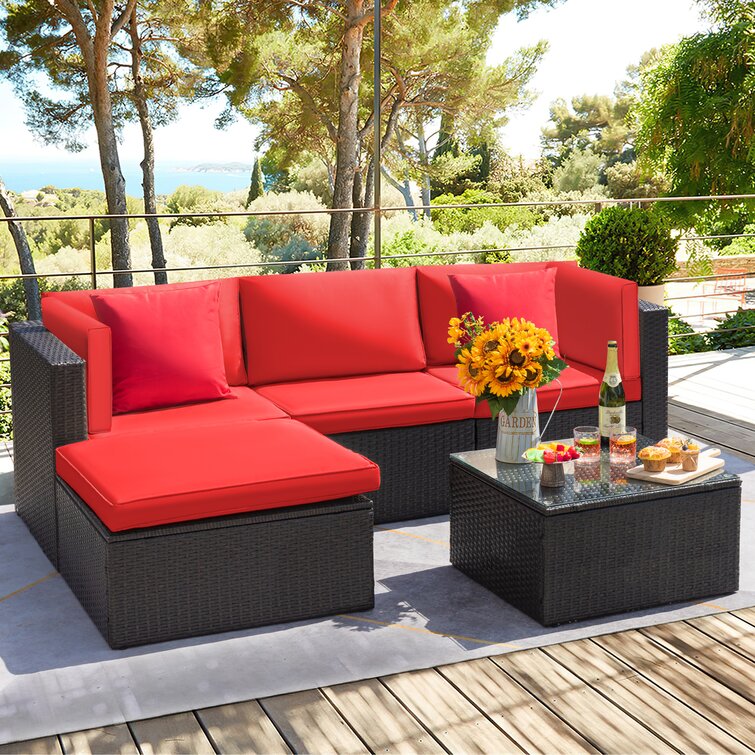 Huang 4 - Person Outdoor Seating Group with Cushions