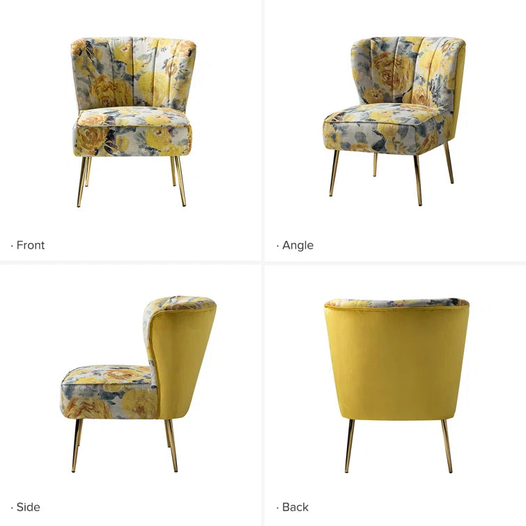 Felicia Polyester/Velvet Barrel Chair