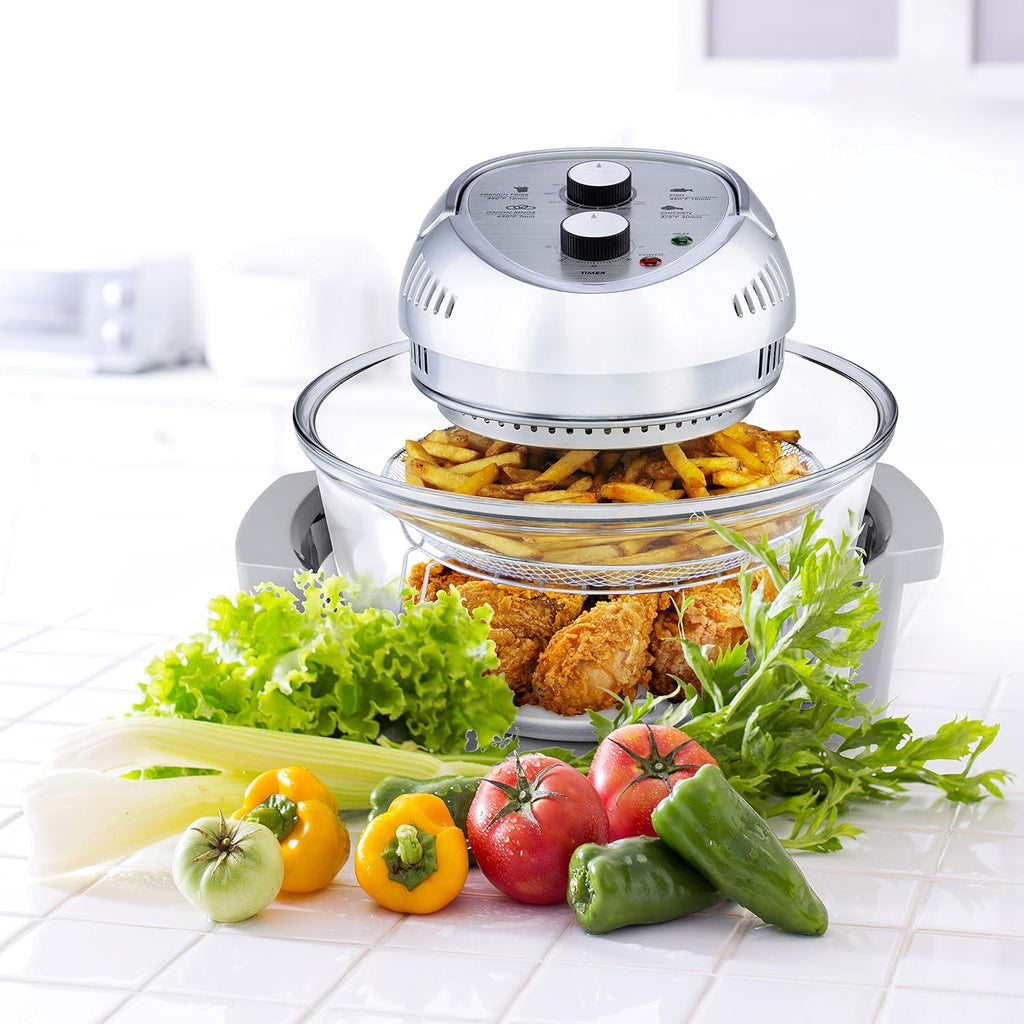 Large Air Fryer Oven – Large Halogen Oven Cooker with 50+ Air Fryers Recipe Book for Quick + Easy Meals for Entire Family, AirFryer Oven Makes Healthier Crispy Foods