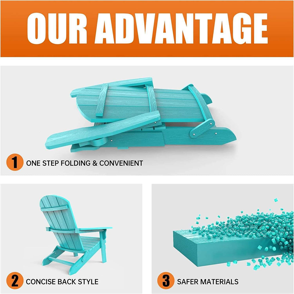 Weather Resistant Blue Recycled Plastic Outdoor Patio Chair (Set of 4)