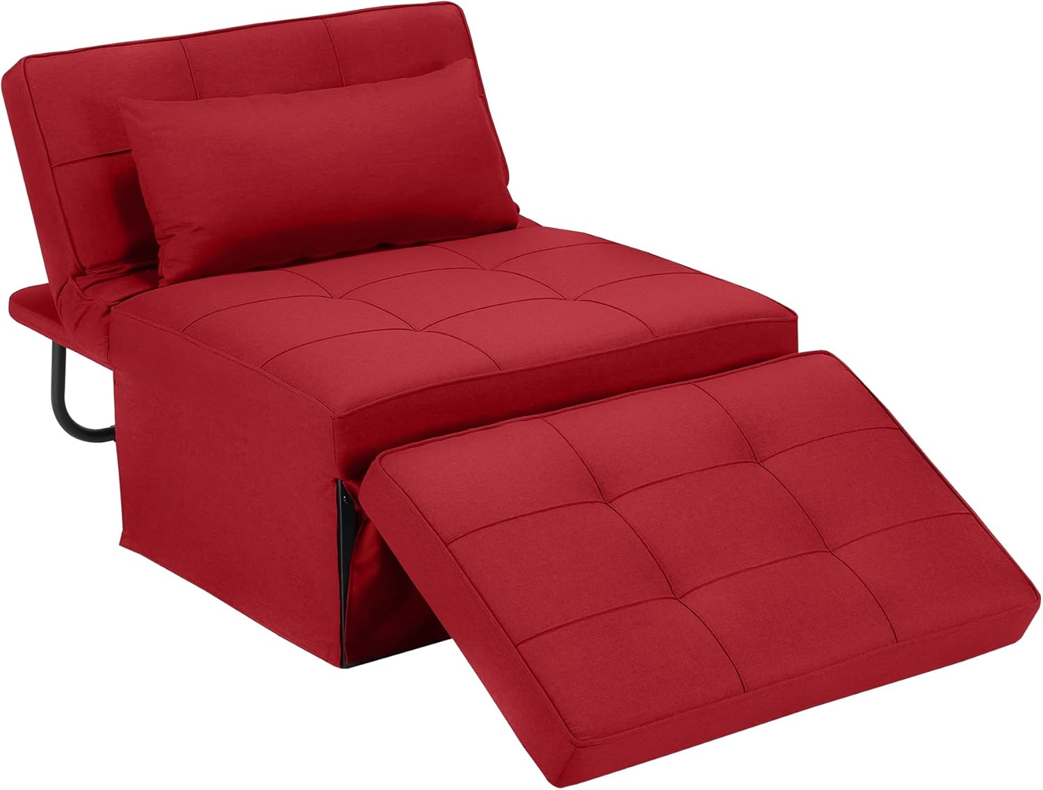 Sofa Bed, 4 in 1 Multi-Function Folding Ottoman Breathable Linen Couch Bed with Adjustable Backrest Modern Convertible Chair for Living Room Apartment Office