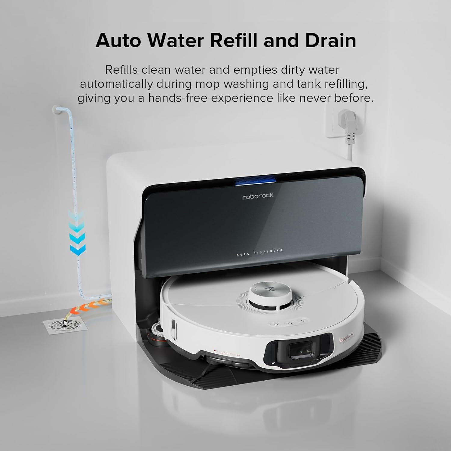 roborock S8 MaxV Ultra Robot Vacuum & Sonic Mop, 10000 Pa Suction, Corner to Edge Deep Cleaning, Hot Air Self-Drying, Auto Empty & Refill, Detergent Dispenser, Obstacle Avoidance, Black