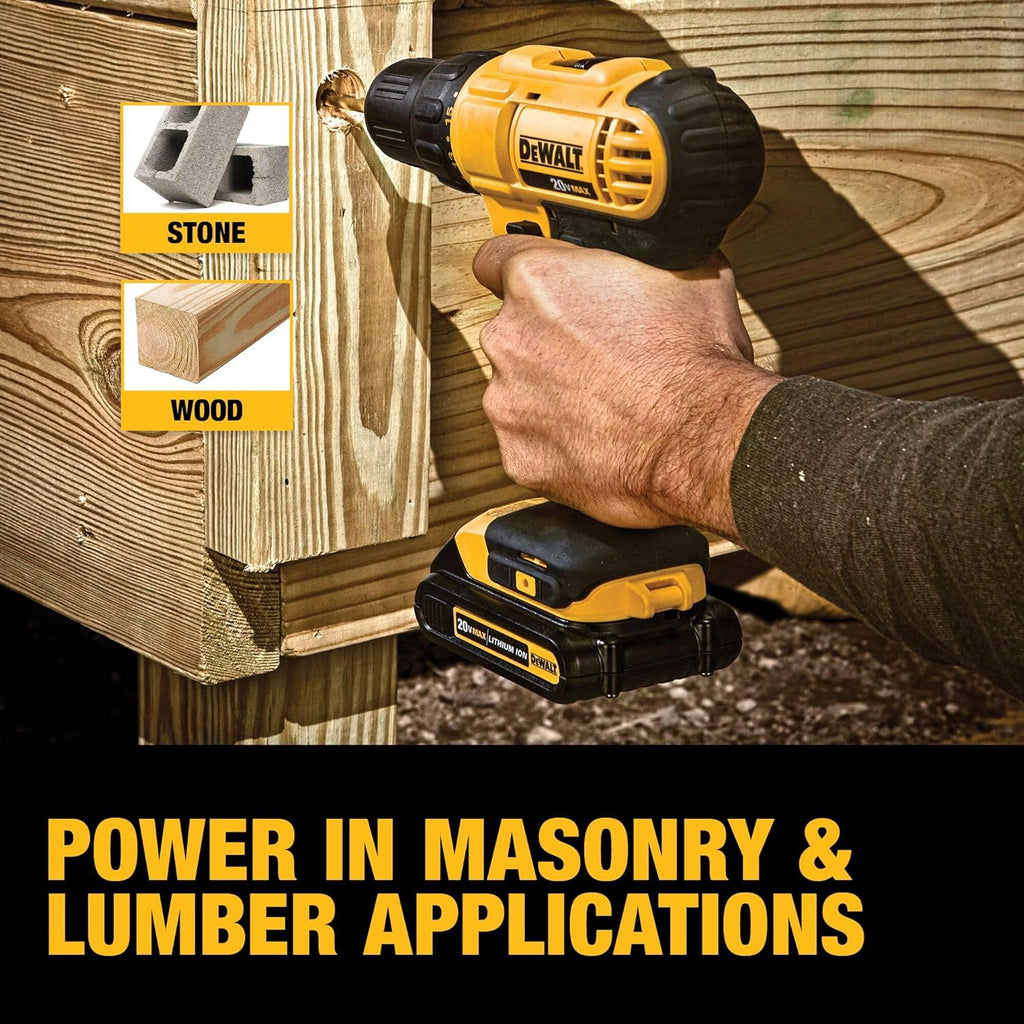 Dewalt DCD771C2 20V MAX Cordless Lithium-Ion 1/2 inch Compact Drill Driver Kit and 4-1/2” grinder (Tool Only)
