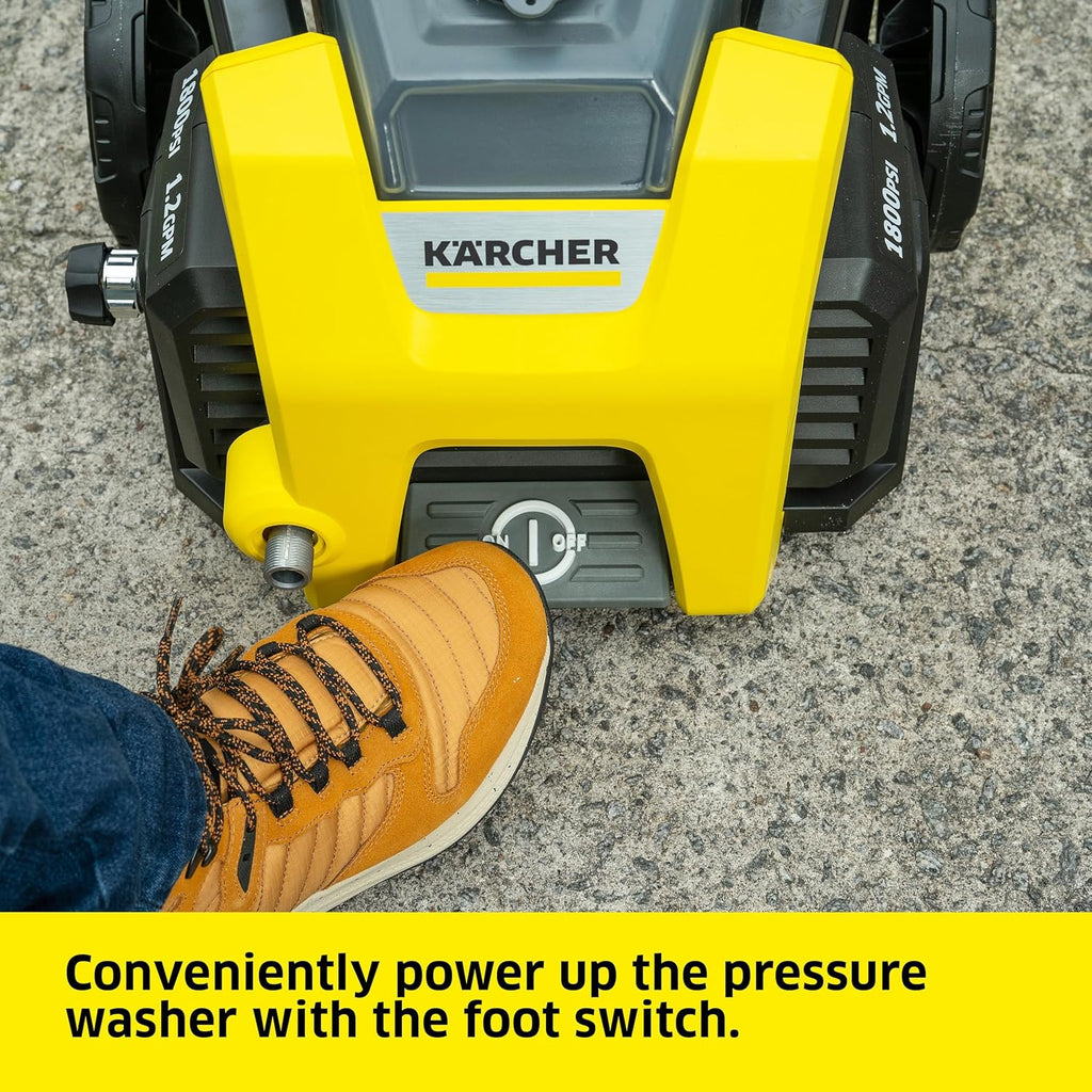 Electric Karcher Pressure Washer K1700, Max 2125 PSI, 3 Spray Nozzles, Detergent Tank, For Cars, Driveways, Siding, Patios, 1.46 max. GPM