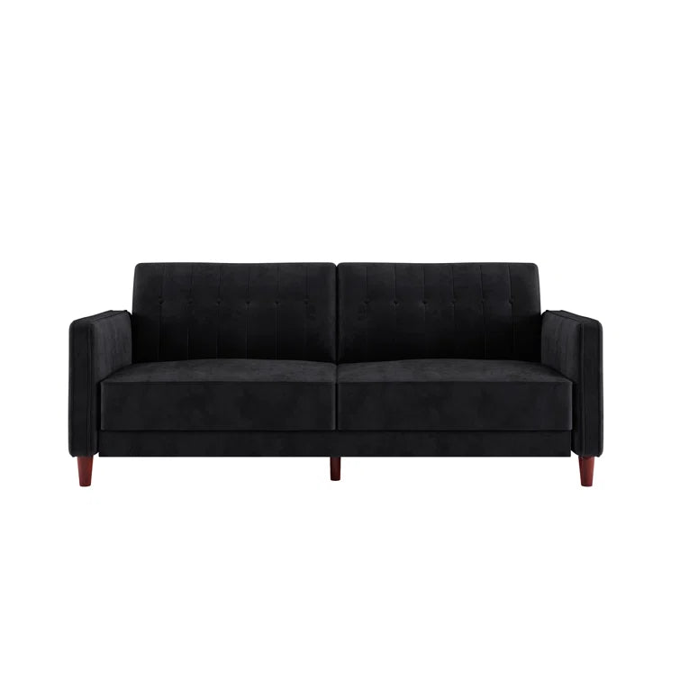Perdue 81.5" Velvet Square Arm Convertible Sofa