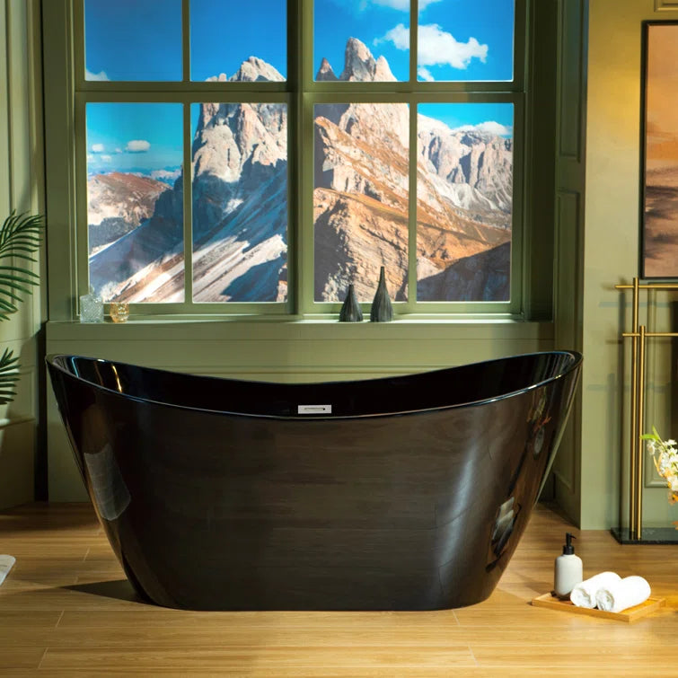 59" x 29" Freestanding Soaking Acrylic Bathtub