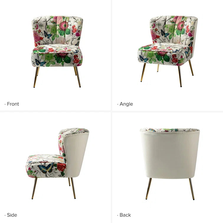 Felicia Polyester/Velvet Barrel Chair