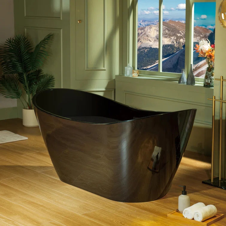 59" x 29" Freestanding Soaking Acrylic Bathtub
