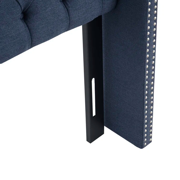 Tickhill Upholstered Wingback Button Tufted Headboard
