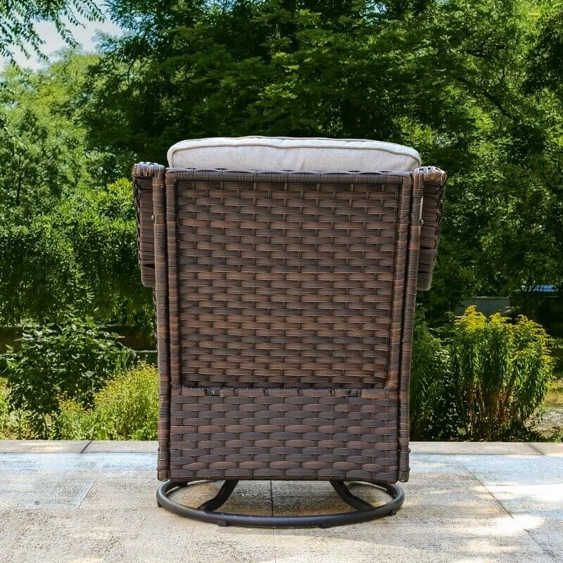 Linkwood Rocking Swivel Patio Chair with Cushions (Set of 2)
