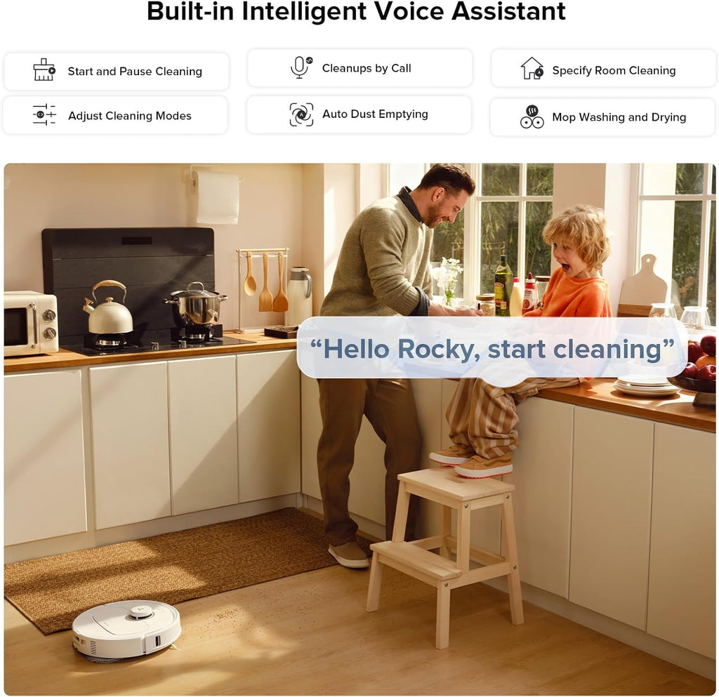 roborock S8 MaxV Ultra Robot Vacuum & Sonic Mop, 10000 Pa Suction, Corner to Edge Deep Cleaning, Hot Air Self-Drying, Auto Empty & Refill, Detergent Dispenser, Obstacle Avoidance, Black