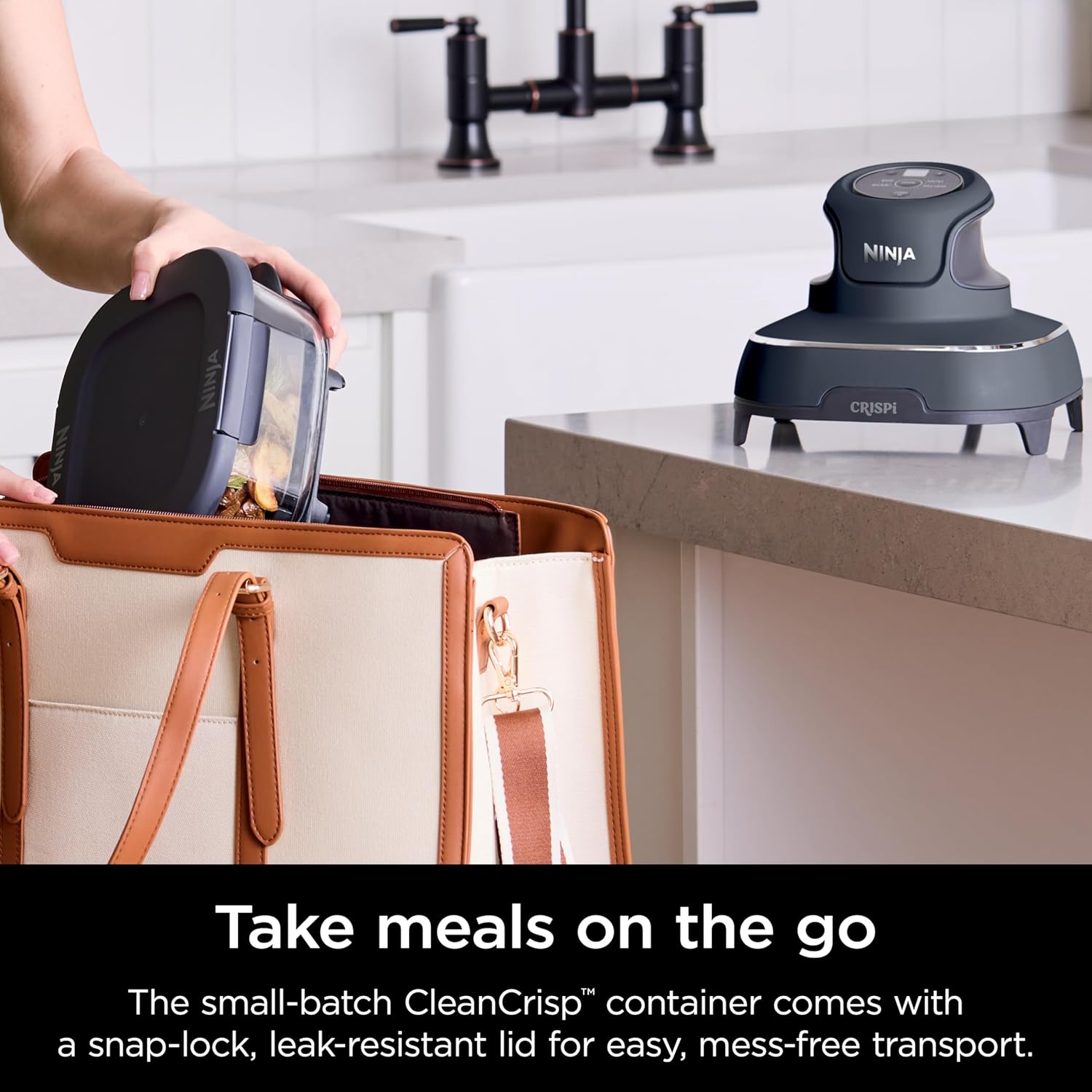 Ninja Air Fryer, 2.5 QT Crispi System + 4 Containers with Storage Lids, Air Fryer, Microwave, Freezer & Dishwasher Safe, Non Toxic Portable Cooking System, Compatible with Ninja FN100 Crispi Series