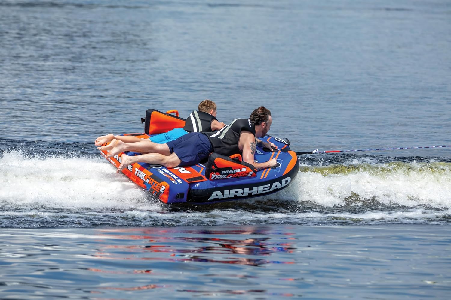 Airhead Mable Inflatable Towable Tube, 1-4 Rider Models, Dual Tow Points, Full Nylon Cover, EVA Foam Pads, Patented Speed Valve, Boat Tubes and Towables