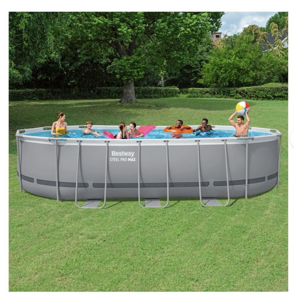 20ft x 12ft x 48 inch Swimming Pool Set with Pump and Maintenance Kit