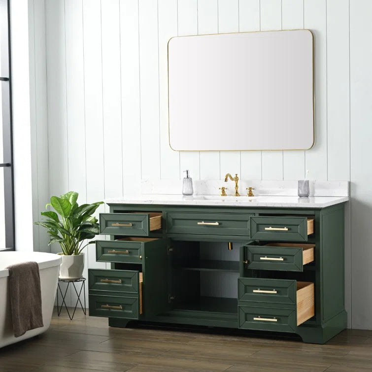 Annaline 60'' Single Bathroom Vanity with Engineered Stone Top
