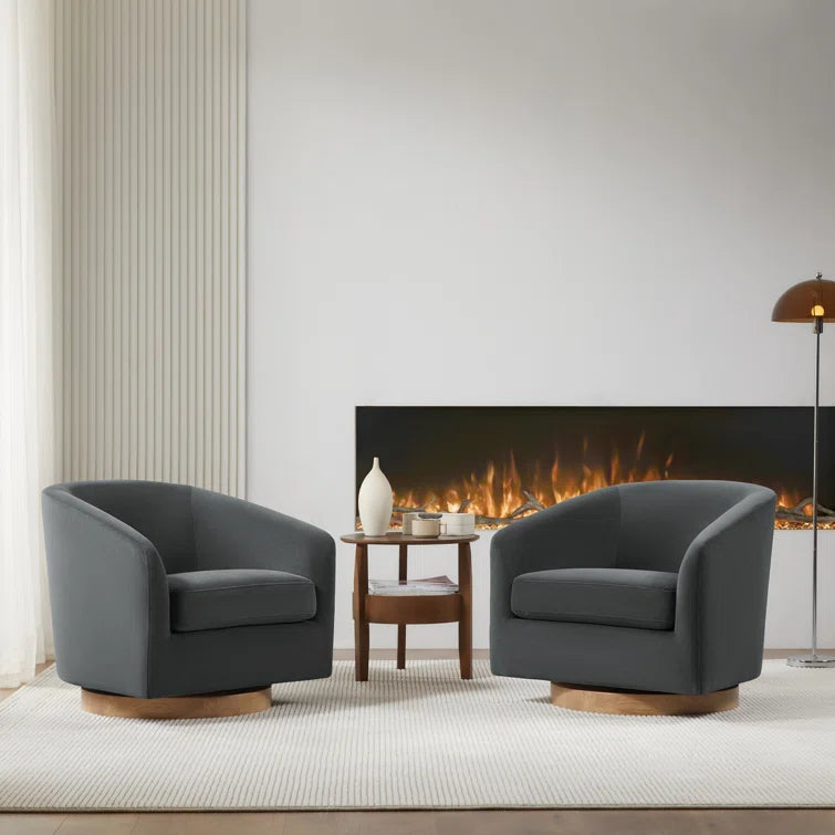 Bennett Upholstered Swivel Barrel Chair