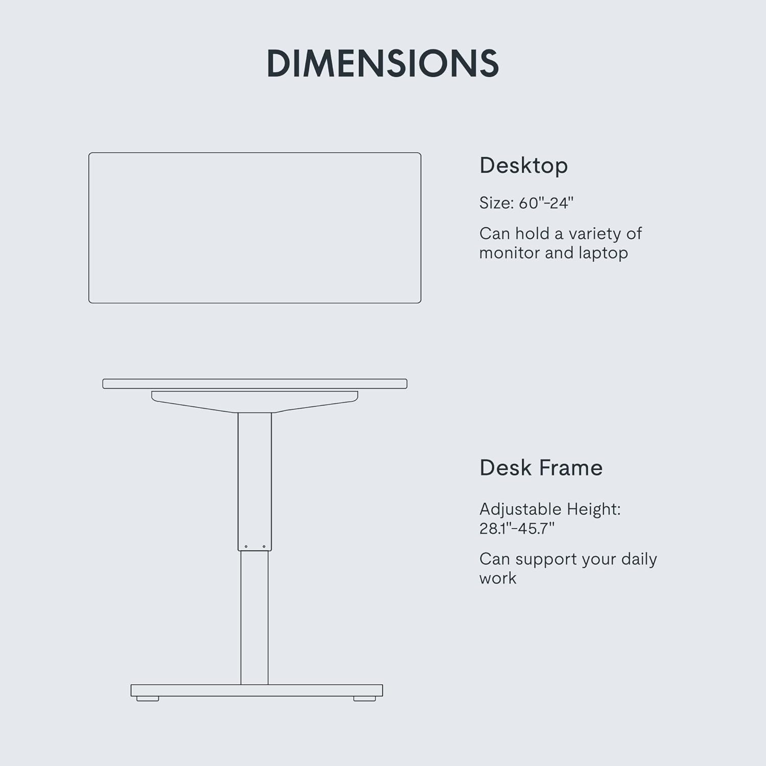 FLEXISPOT EN1 One-Piece Standing Desk 55 x 28 Inch Electric Adjustable Height Desk for Home Office and Computer Workstation (White Frame + 55" Maple Top, 2 Packages)