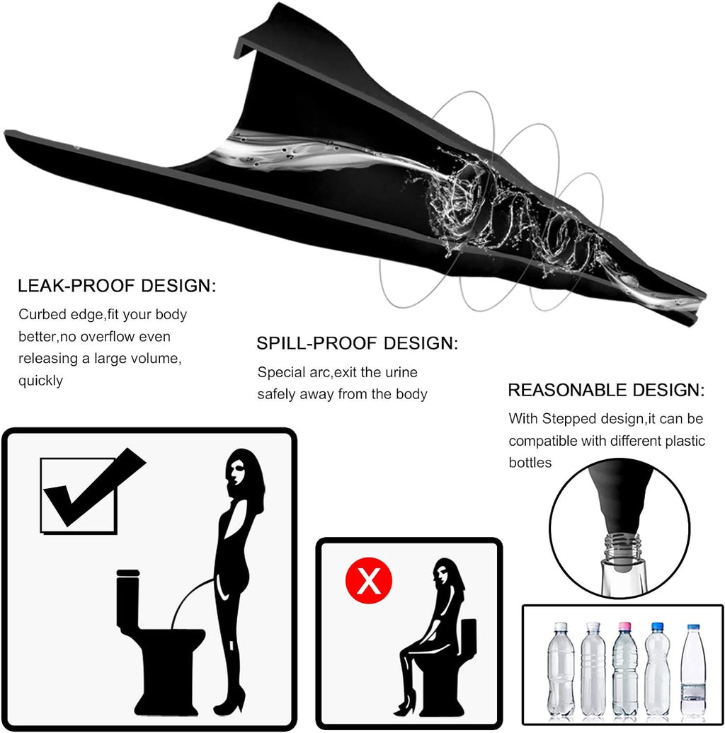 Female Urination Device,Reusable Silicone Female Urinal Foolproof Women Pee Funnel Allows Women to Pee Standing Up,Women's Urinal with Drawstring Bags is The Perfect Companion for Travel and Outdoor