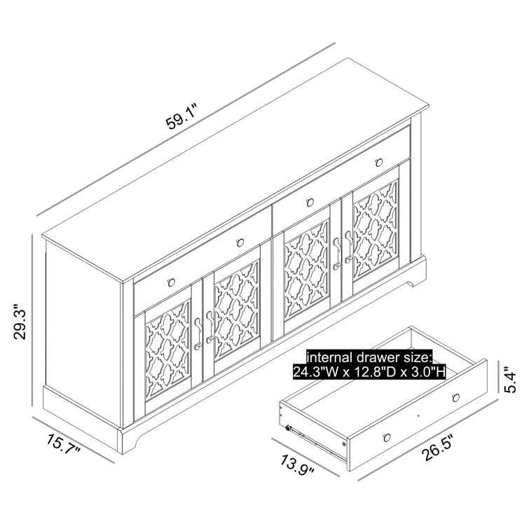 Chessani 2 Drawer Sideboard