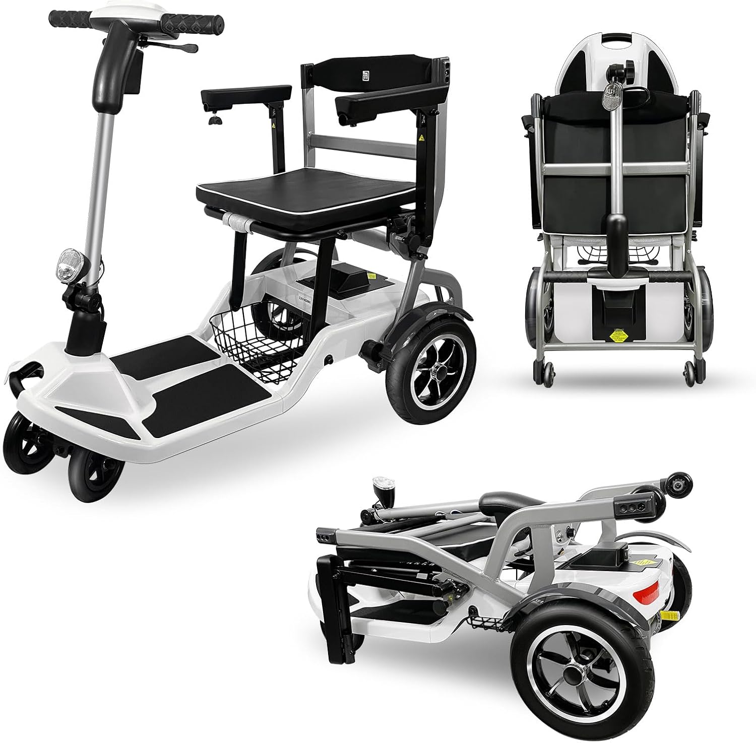 R3b-Mobility Scooters for Seniors Adults Ultra Lightweight Electric Powered Folding 4 Wheel Mobility Scooter with Headlight Cup Holder, Compact & Convenient for Travel Airline Approved, Blue