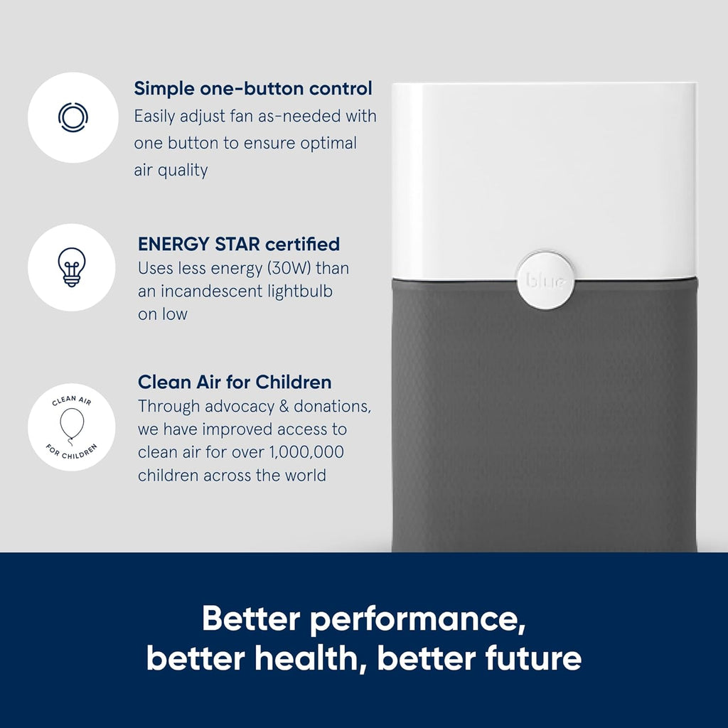 BLUEAIR 2-in-1 Purify + Humidify: Air Purifier and Humidifier with HEPASilent™ and 360° InvisibleMist™ Technology, Top Pour - covers 1,726 sqft in 60 minutes - Perfectly balanced air, one product
