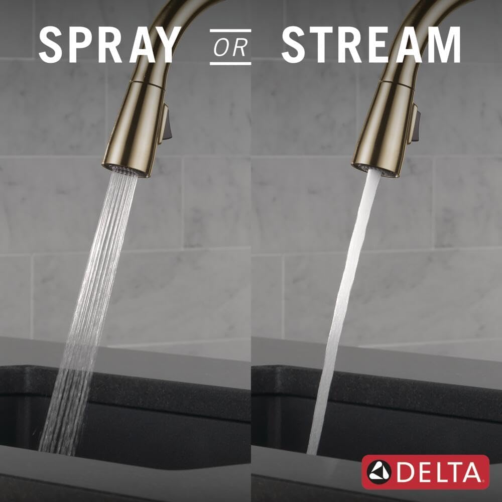 Delta Essa Touchless Kitchen Faucet with Touch Technology, Brushed Nickel Kitchen Sink Faucet with Pull Down Sprayer, Single Hole, Arctic Stainless 9113TL-AR-DST