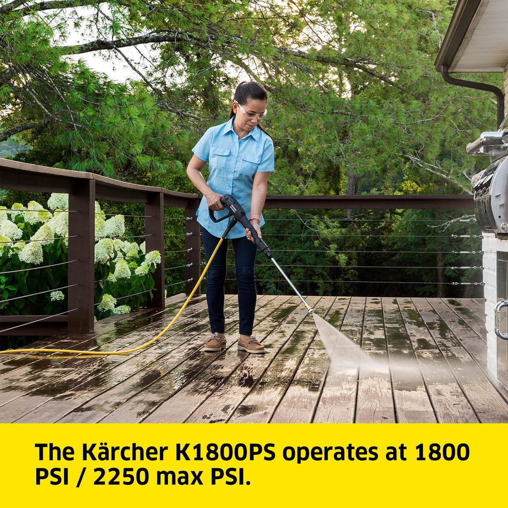 Electric Karcher Pressure Washer K1700, Max 2125 PSI, 3 Spray Nozzles, Detergent Tank, For Cars, Driveways, Siding, Patios, 1.46 max. GPM