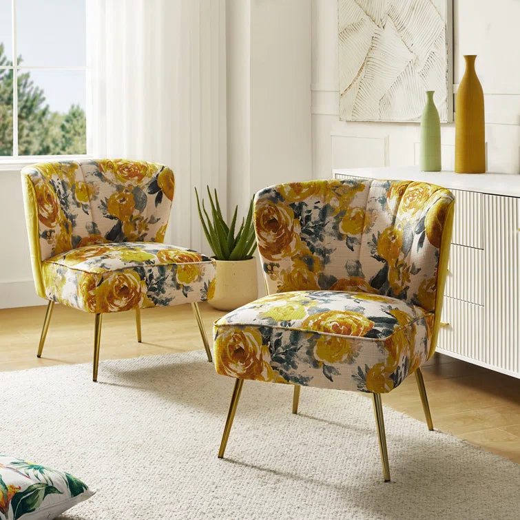 Felicia Polyester/Velvet Barrel Chair