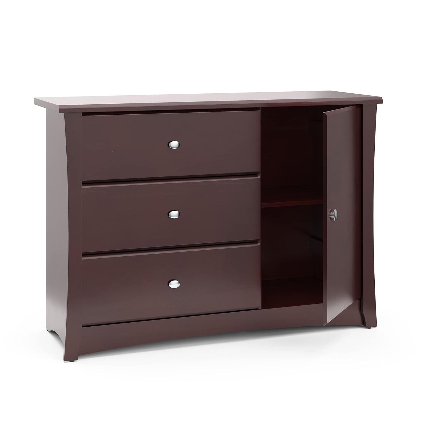 Storkcraft Crescent 6 Drawer Double Dresser (Pebble Gray) – GREENGUARD Gold Certified, For Nursery, Dresser, Kids Nursery Organizer, Chest of Drawers