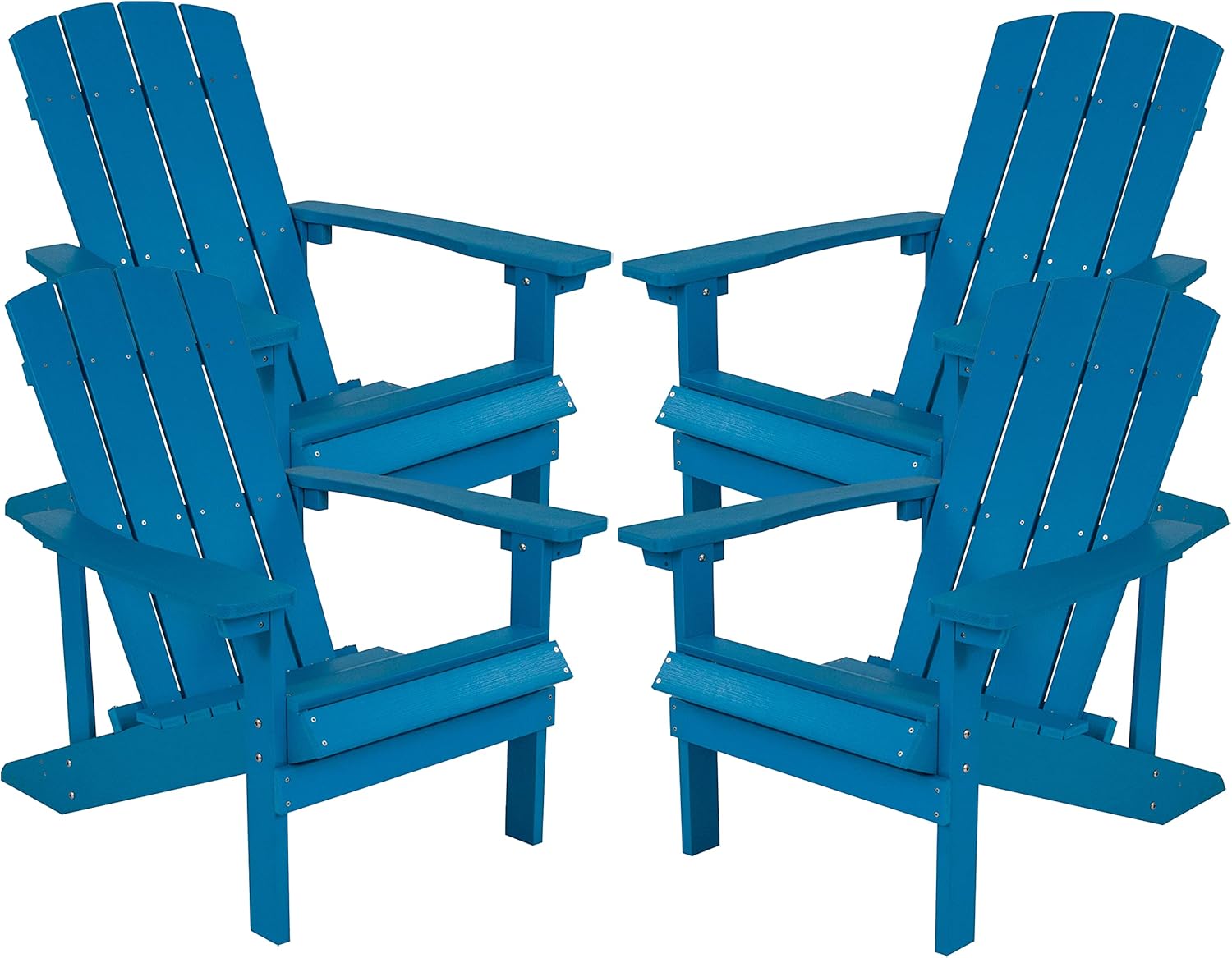 Flash Furniture Charlestown Commercial Grade Indoor/Outdoor Adirondack Chair, Weather Resistant Durable Poly Resin Deck and Patio Seating, Green