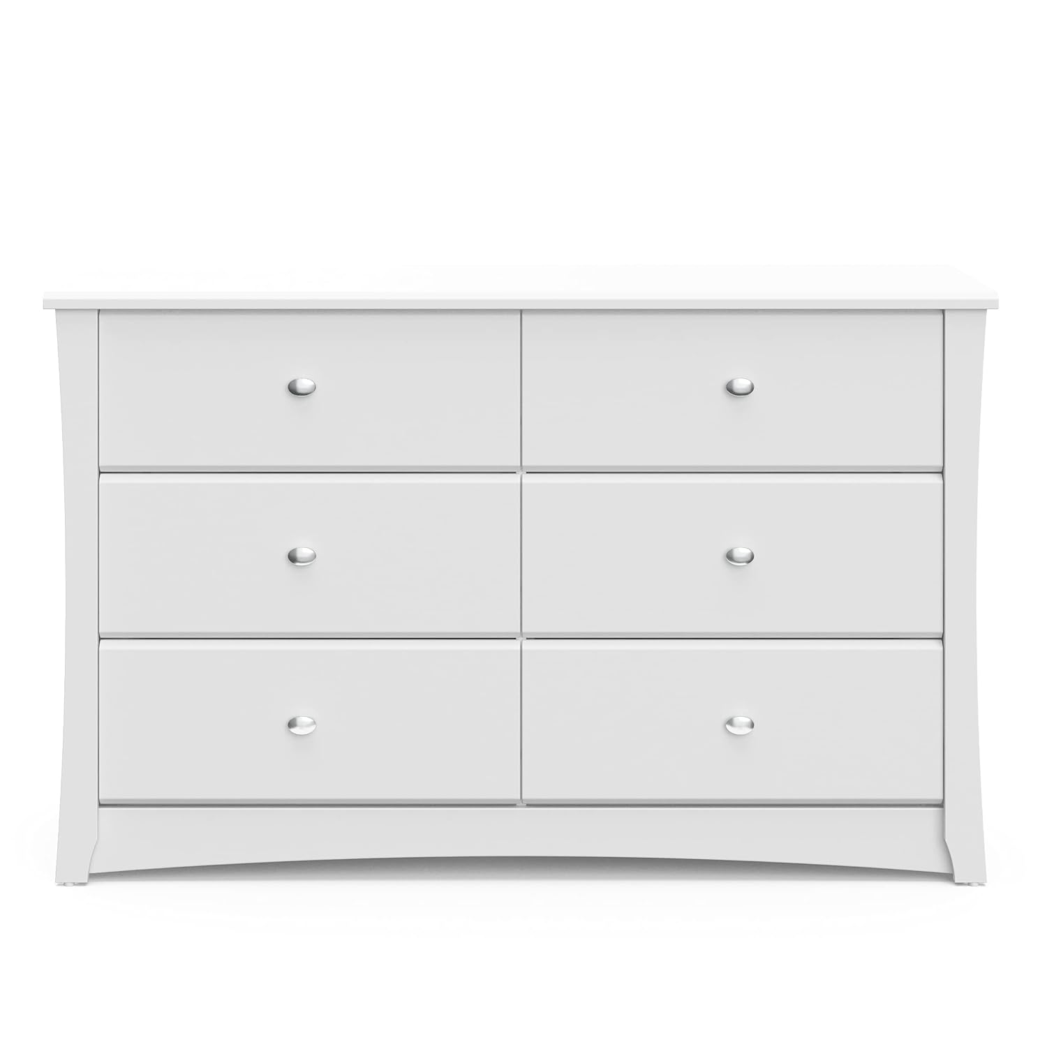 Storkcraft Crescent 6 Drawer Double Dresser (Pebble Gray) – GREENGUARD Gold Certified, For Nursery, Dresser, Kids Nursery Organizer, Chest of Drawers