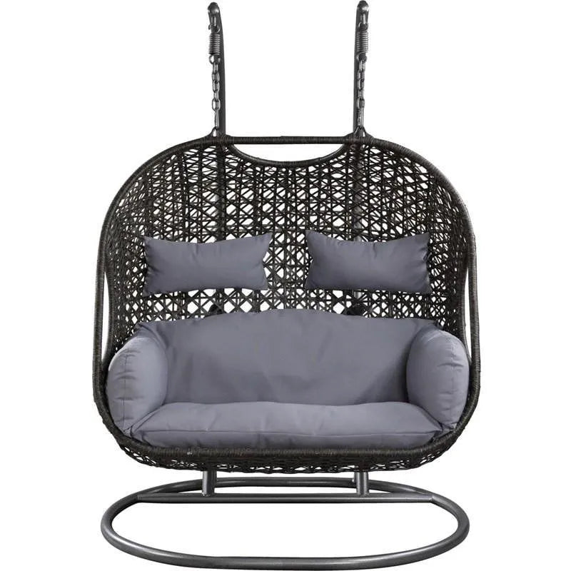 2024 HomeGood Solid Wood Wicker Swing Chair With Stand Rain Cover Included