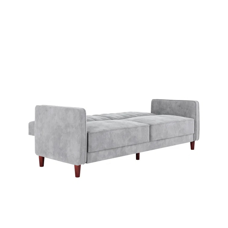 Perdue 81.5" Velvet Square Arm Convertible Sofa