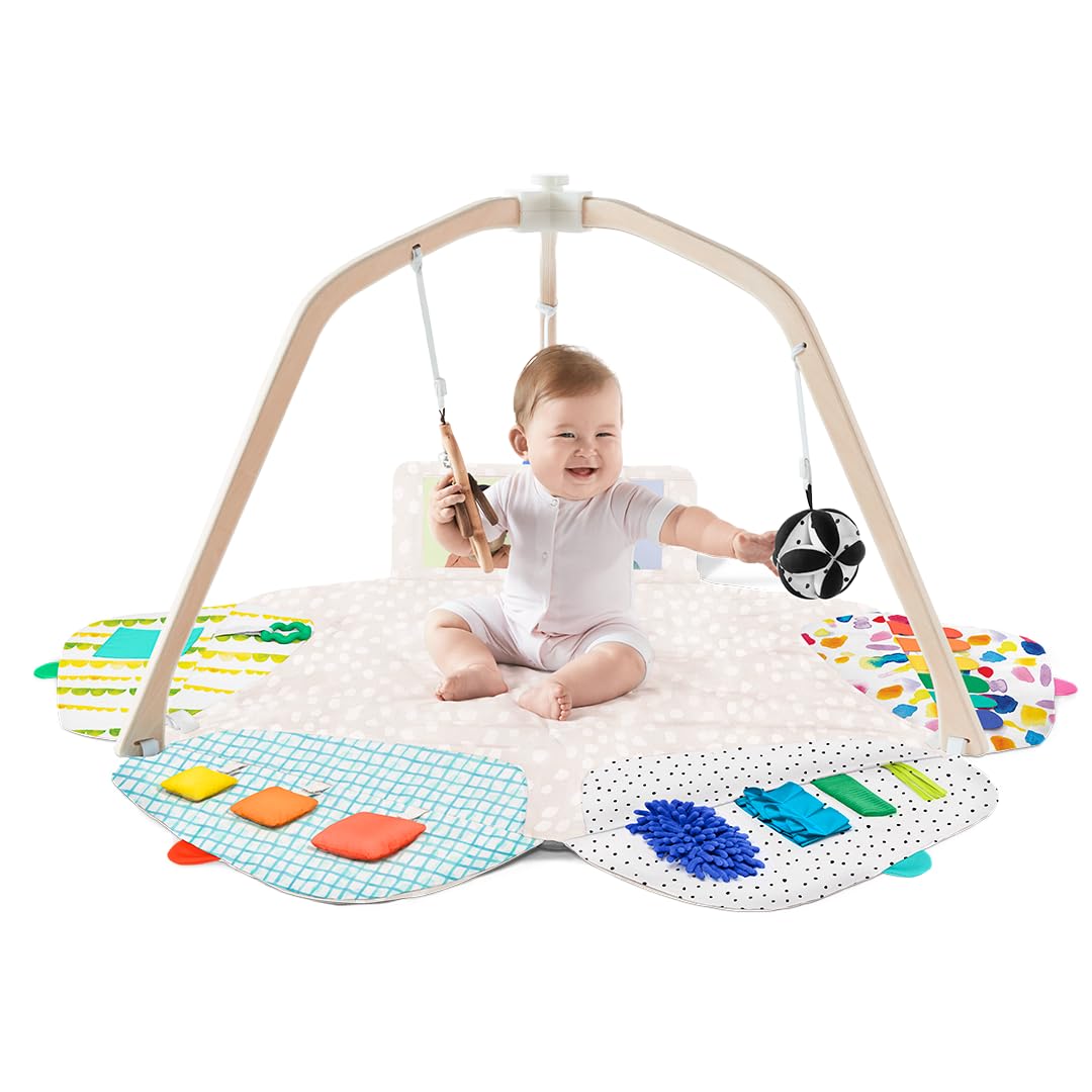 The Play Gym and Sensory Strands Bundle by Lovevery, Stage-Based Developmental Activity Gym for a Whole Year of Play Baby to Toddler Including Play Guide, Ages 0+ Months