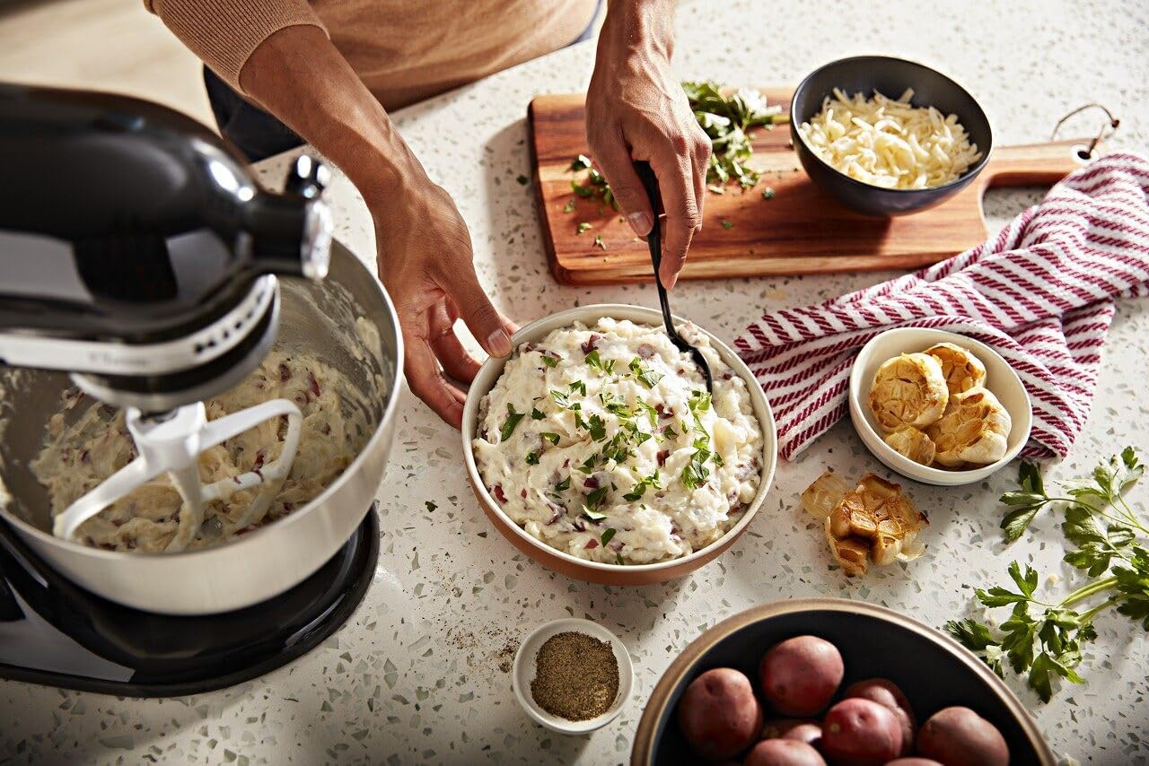 KitchenAid Classic Series 4.5 Quart Tilt-Head Stand Mixer K45SS, White & 5 Cup Food Chopper - KFC0516, Contour Silver