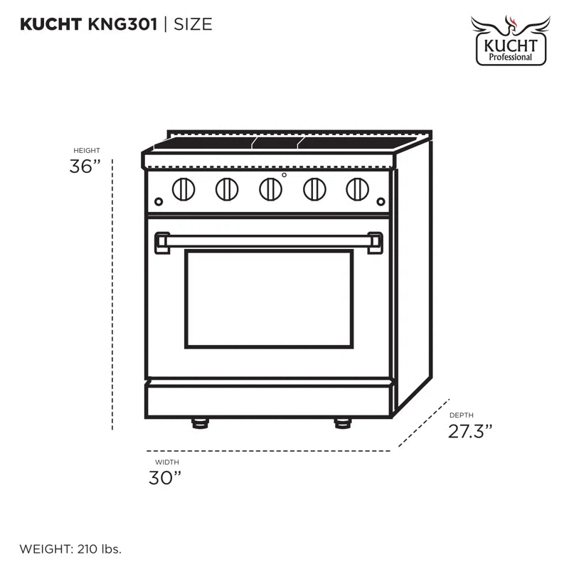 Pro-Style 30 in. 4.2 cu. ft. 4-Burner Freestanding Gas Range with Convection Oven