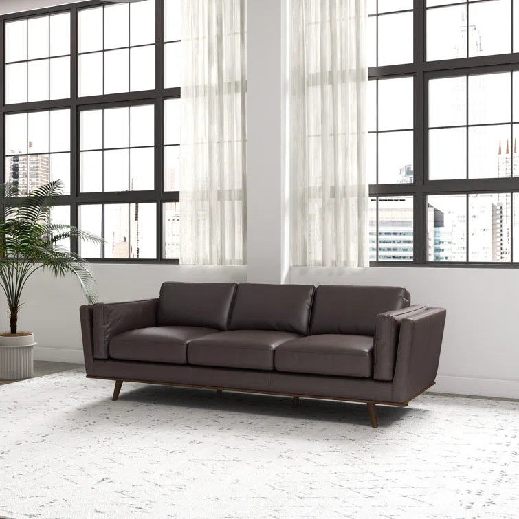 Rosanella 89'' Leather Sofa