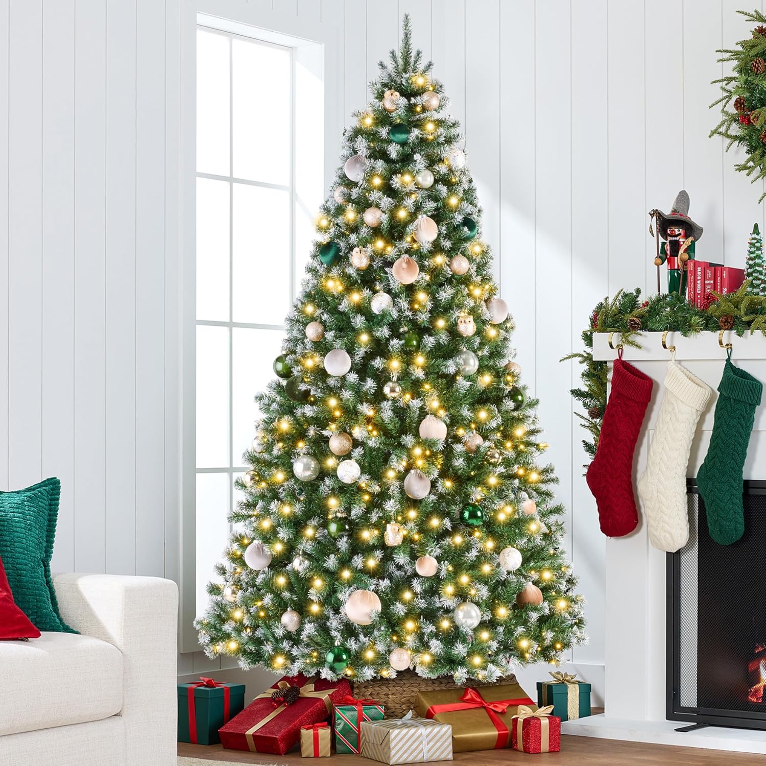 Best Choice Products Artificial Christmas Tree, 6ft Premium Pre-Lit Realistic Spruce Holiday Décor w/Dense Branches, Metal Base - Green Spruce