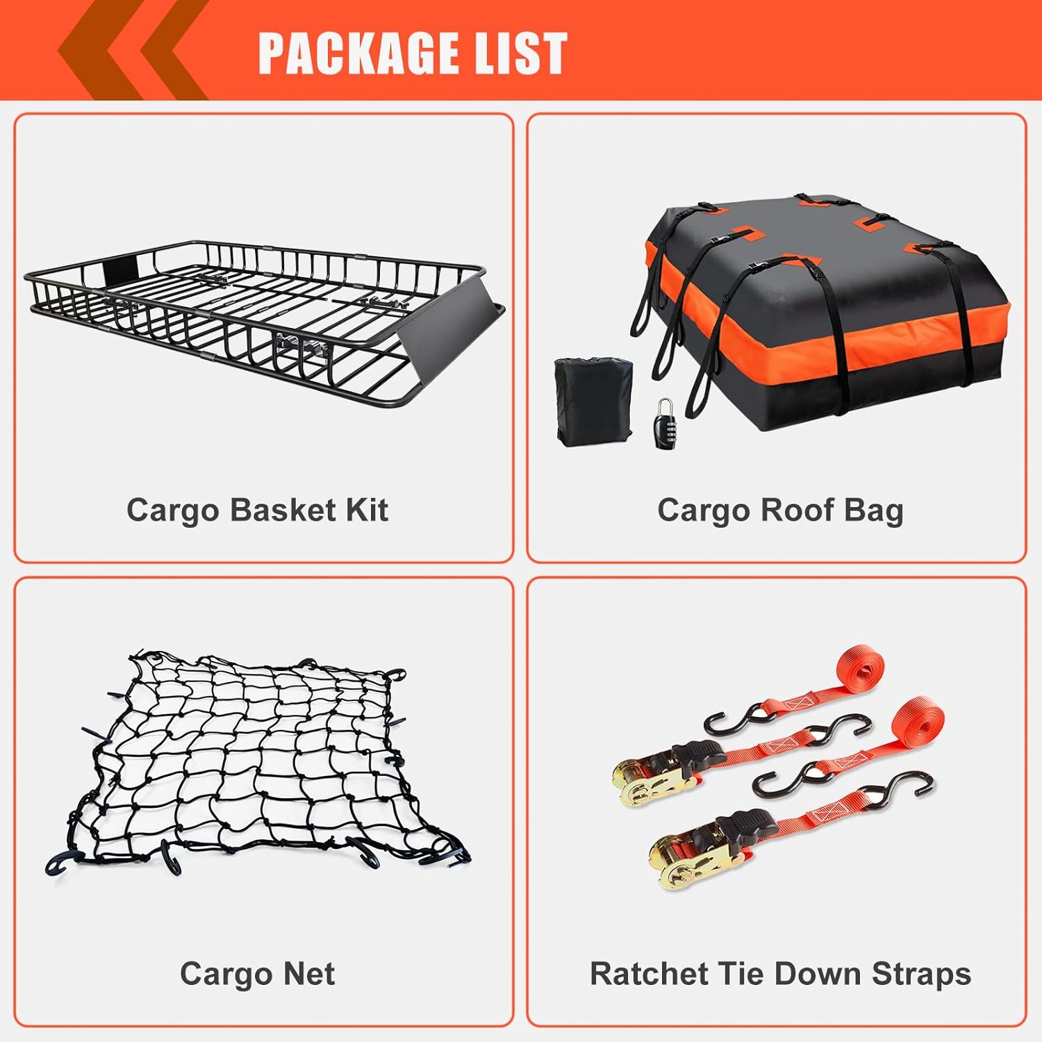 MeeFar High Rail Trailer Folding Hitch Mount Cargo Carrier Basket 60" X 24" X 14"+Waterproof Cargo Bag 20 cu ft(59" 24" 24"), Capacity of 500 Lbs with Hitch Stabilizer, Net, Lock and Straps
